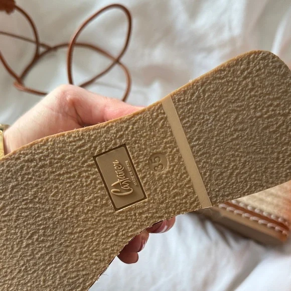Dark Tan Espadrille Wedge Sandals - Castaner 35 EXCELLENT condition - Picture 5 of 15
